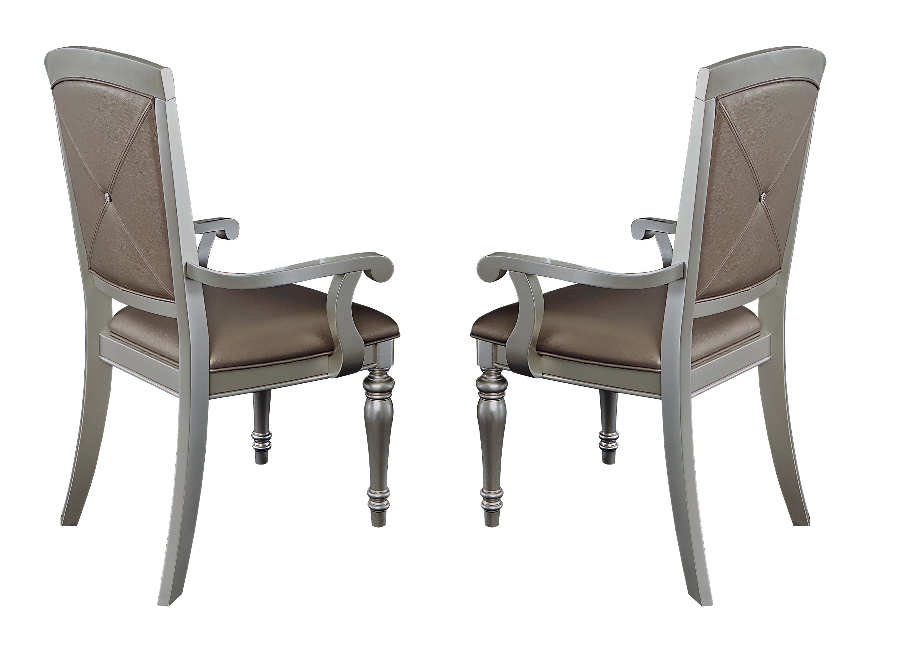 Orsina Silver Arm Chair, Set of 2 - 5477NA - Bien Home Furniture &amp; Electronics