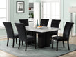Oslo Black 7-Piece Faux Marble Dining Set - 1220 Black - Bien Home Furniture & Electronics