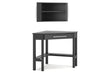 Otaska Black Home Office Corner Desk with Bookcase - SET | H206-22 | H206-22H - Bien Home Furniture & Electronics
