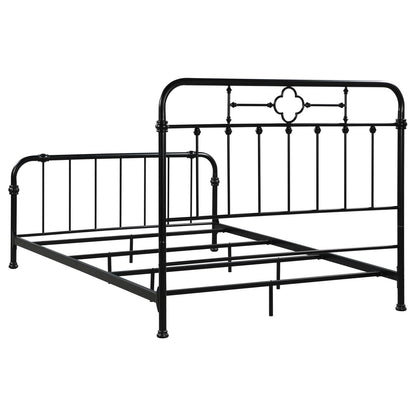 Packlan Eastern King Metal Panel Bed Matte Black - 305946KE - Bien Home Furniture &amp; Electronics
