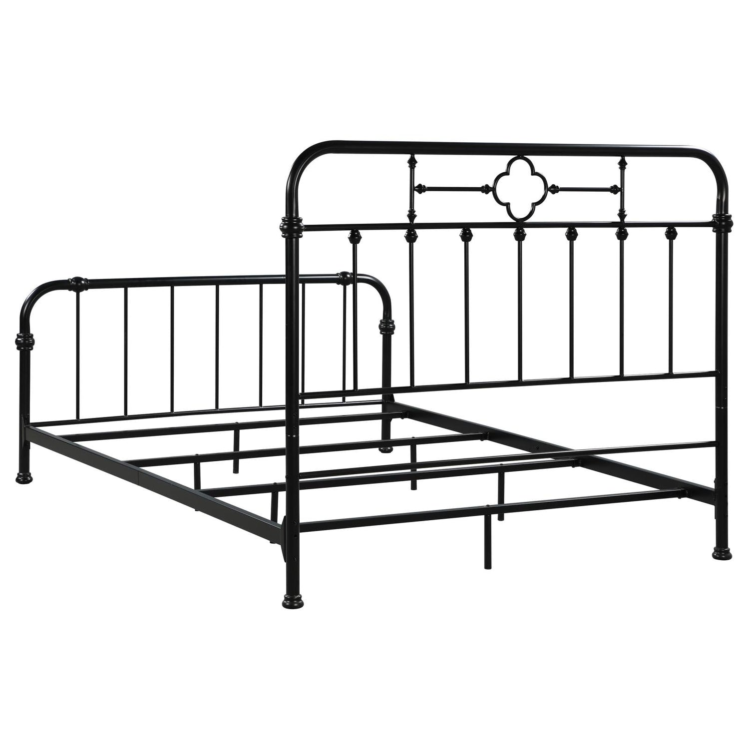 Packlan Queen Metal Panel Bed Matte Black - 305946Q - Bien Home Furniture &amp; Electronics