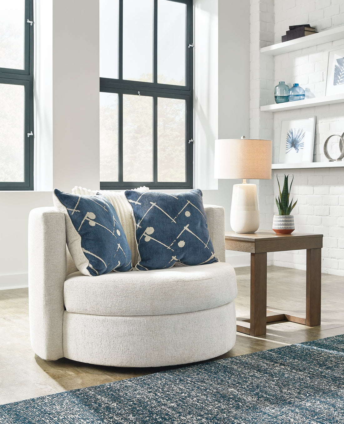 Padova Ivory Swivel Accent Chair - 3370644 - Bien Home Furniture & Electronics