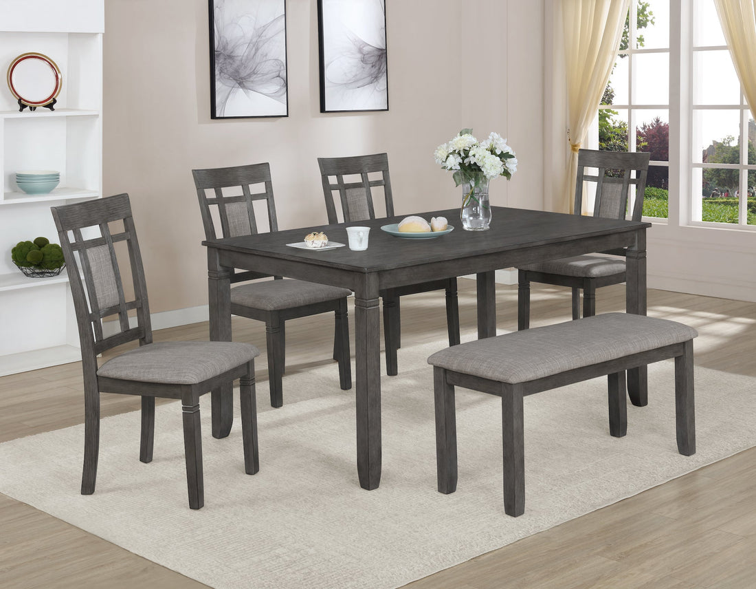 Paige Gray 6-Piece Dining Set - 2325SET-GY - Bien Home Furniture &amp; Electronics