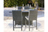 Palazzo Gray Outdoor Counter Height Dining Table with 4 Barstools - SET | P520-130(2) | P520-665 - Bien Home Furniture & Electronics