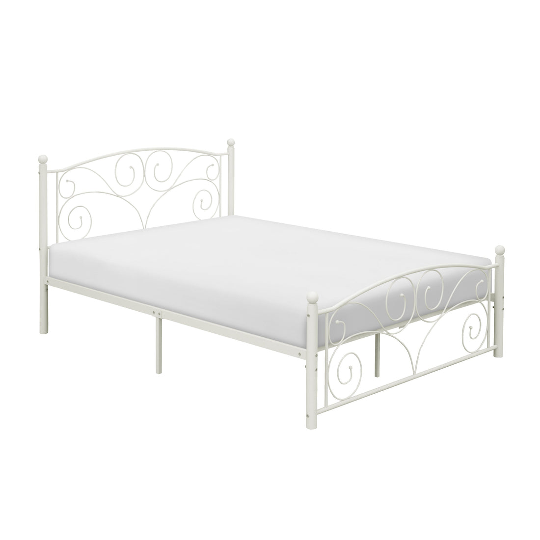 Pallina White Full Metal Platfom Bed - 2021FW-1 - Bien Home Furniture &amp; Electronics