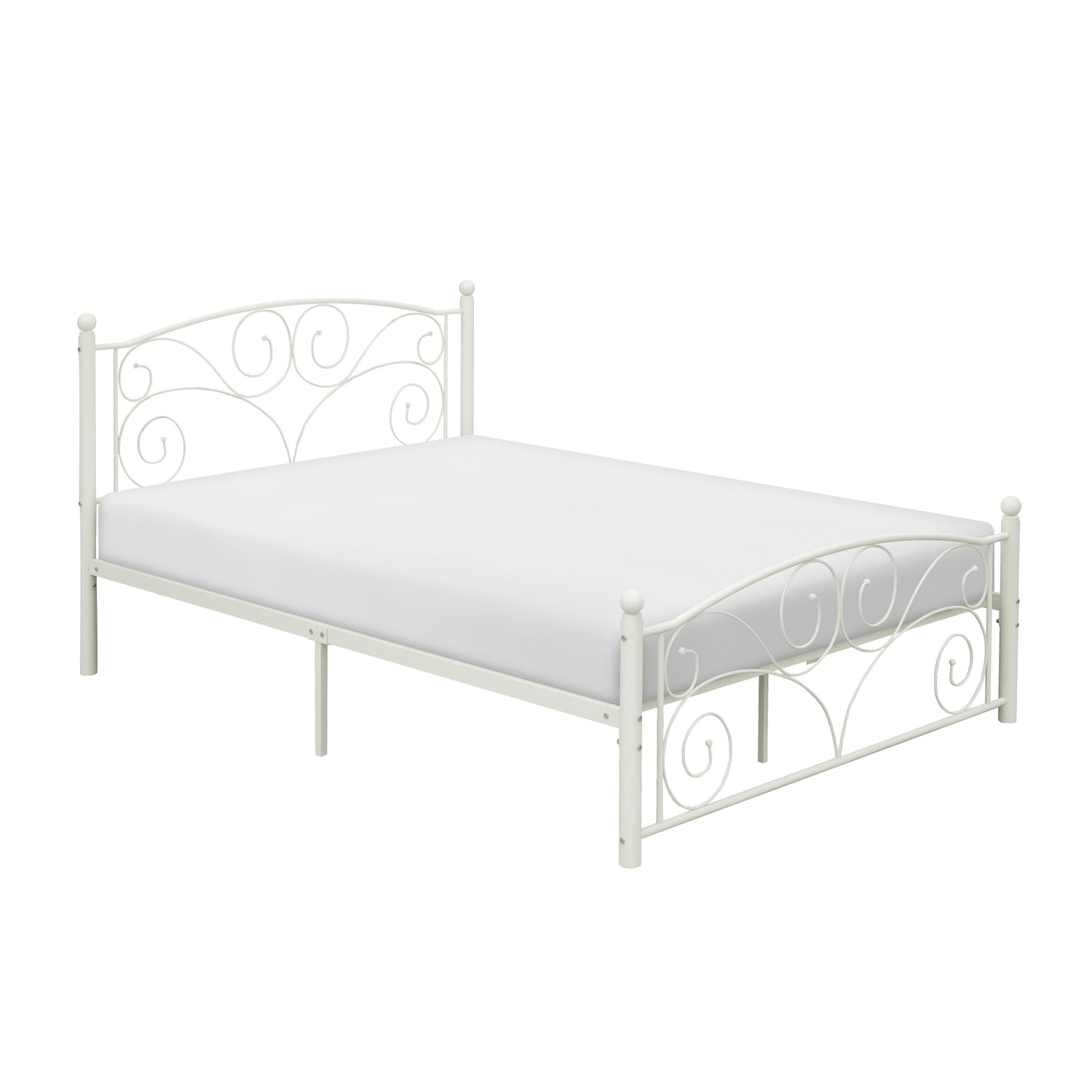 Pallina White Full Metal Platfom Bed - 2021FW-1 - Bien Home Furniture &amp; Electronics