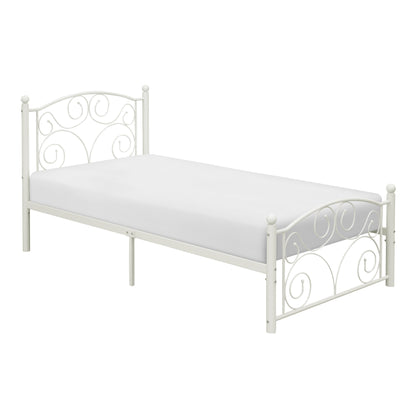 Pallina White Twin Metal Platfom Bed - 2021TW-1 - Bien Home Furniture &amp; Electronics