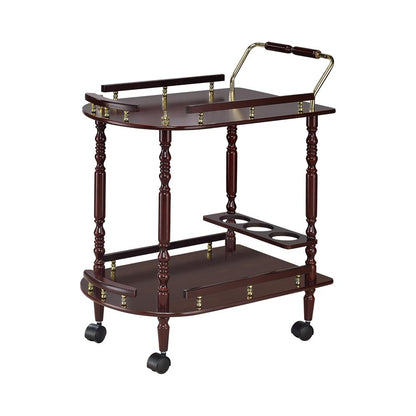 Palmer Merlot/Brass 2-Tier Serving Cart - 3512 - Bien Home Furniture &amp; Electronics