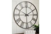 Paquita Antique Silver Wall Clock - A8010237 - Bien Home Furniture & Electronics