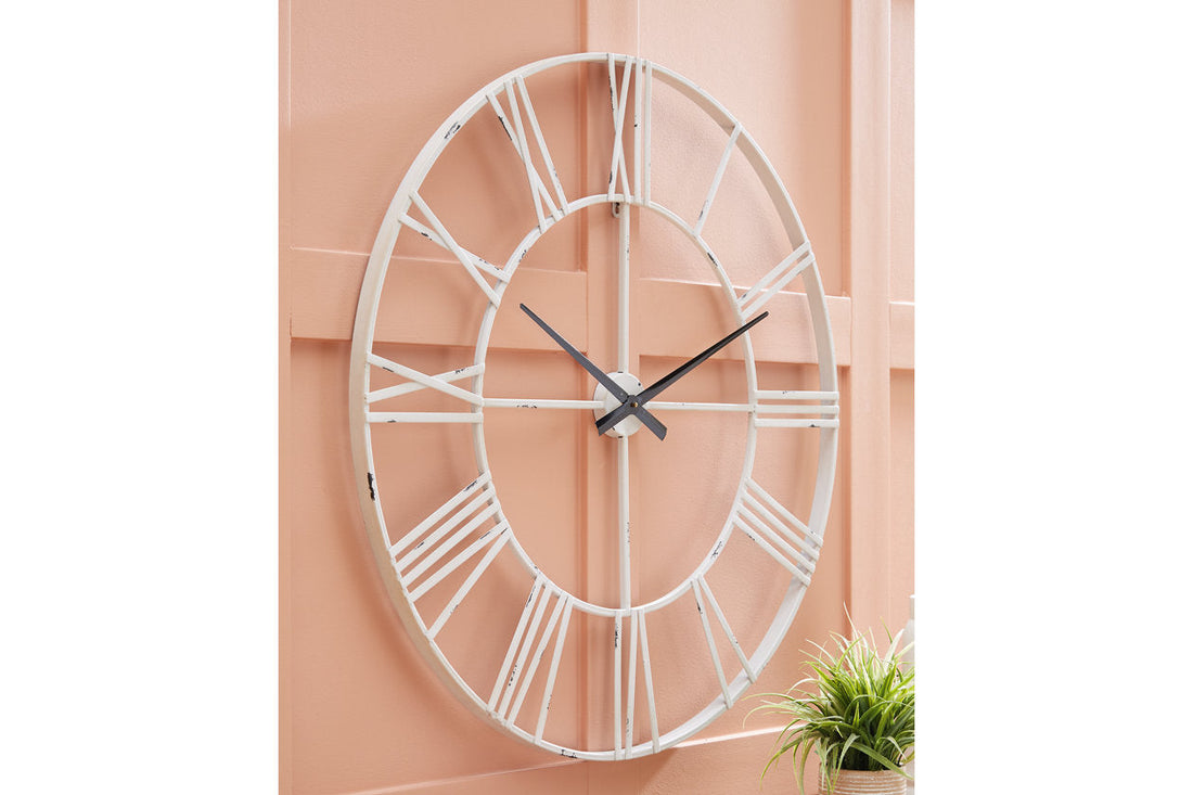 Paquita Antique White Wall Clock - A8010238 - Bien Home Furniture &amp; Electronics