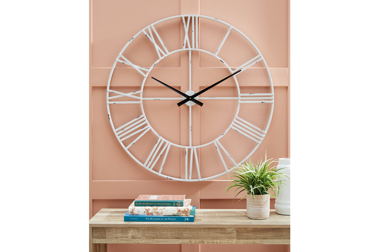 Paquita Antique White Wall Clock - A8010238 - Bien Home Furniture &amp; Electronics