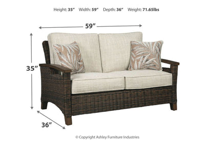 Paradise Trail Medium Brown Loveseat with Cushion - P750-835 - Bien Home Furniture &amp; Electronics