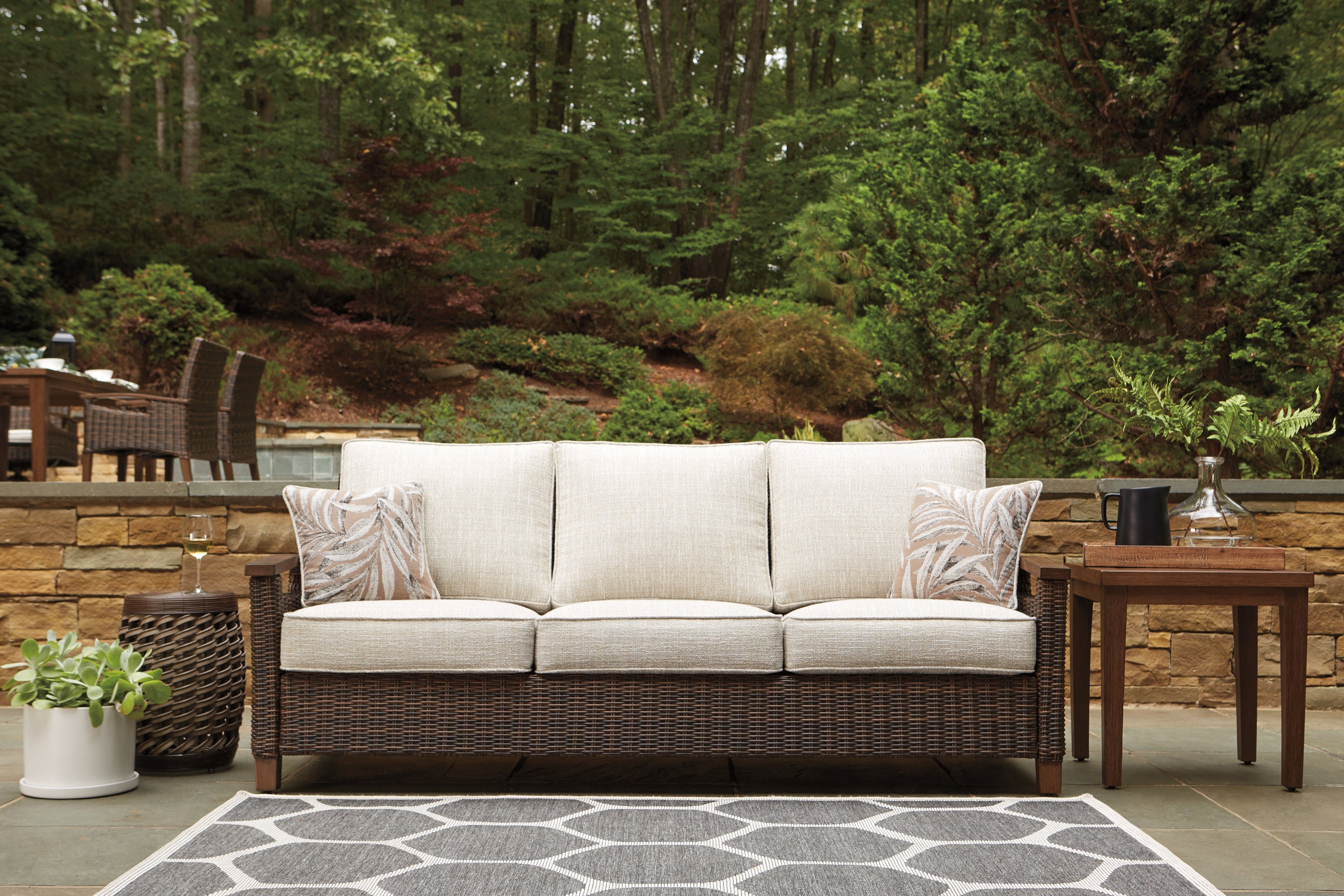 Paradise Trail Medium Brown Sofa with Cushion - P750-838 - Bien Home Furniture &amp; Electronics
