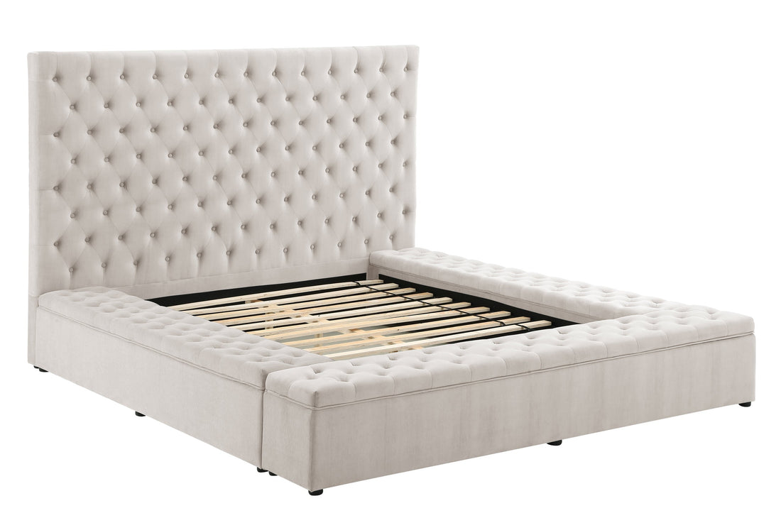 Paris Beige Platform Bed - Queen &amp; King *King - Paris Beige King - Bien Home Furniture &amp; Electronics