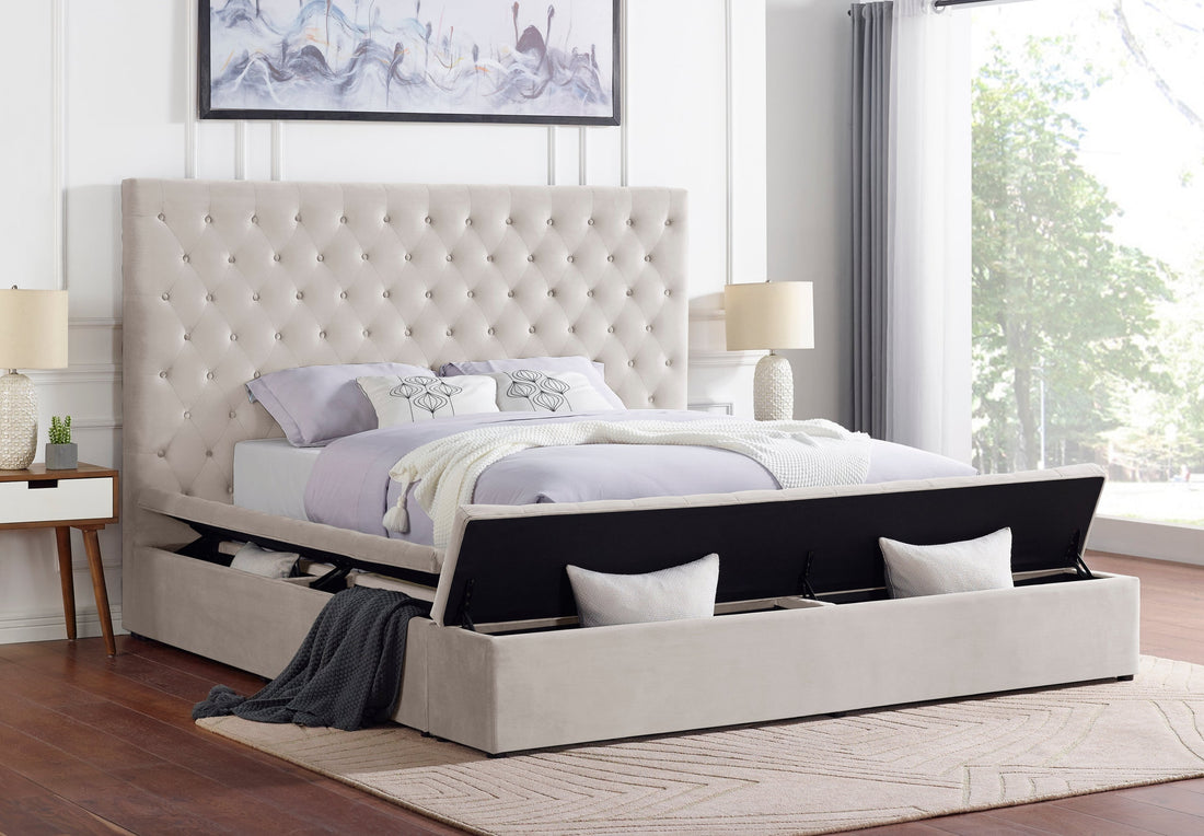 Paris Beige Platform Bed - Queen &amp; King *Queen - Paris Beige Queen - Bien Home Furniture &amp; Electronics