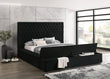 Paris Black Velvet Queen Storage Platform Bed - Paris - Black Queen - Bien Home Furniture & Electronics