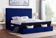 Paris Navy Platform Bed - Queen & King *Queen - Paris-Navy Queen - Bien Home Furniture & Electronics