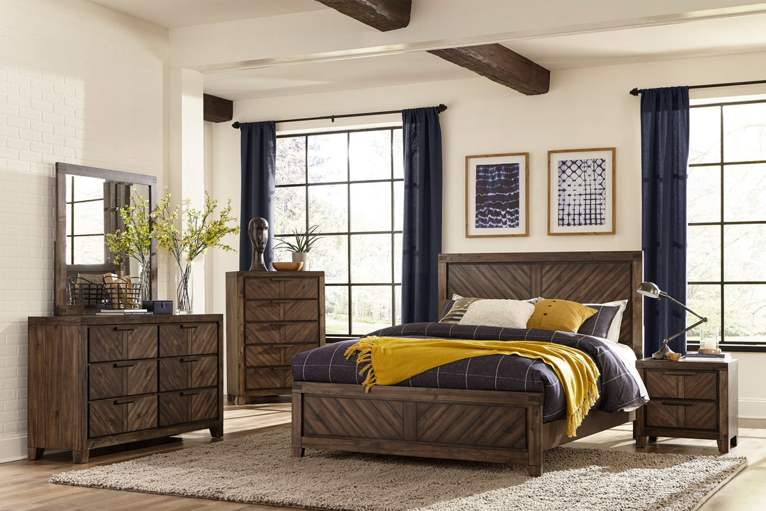 Parnell Rustic King Panel Bed - SET | 1648K-1 | 1648K-2 | 1648-3 - Bien Home Furniture &amp; Electronics