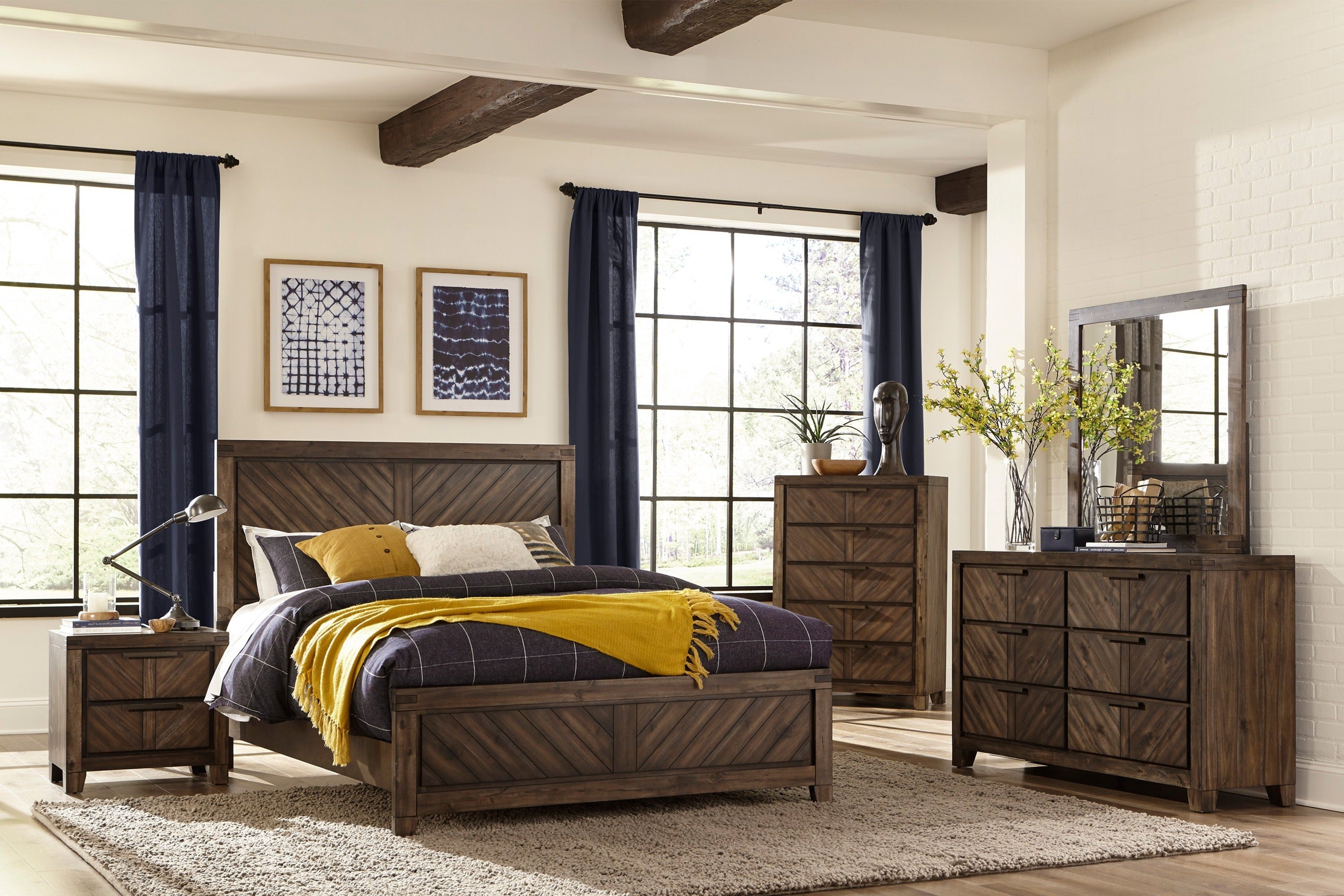 Parnell Rustic Panel Bedroom Set - SET | 1648K-1 | 1648K-2 | 1648-3 | 1648-5 | 1648-6 | 1648-4 | 1648-9 - Bien Home Furniture &amp; Electronics