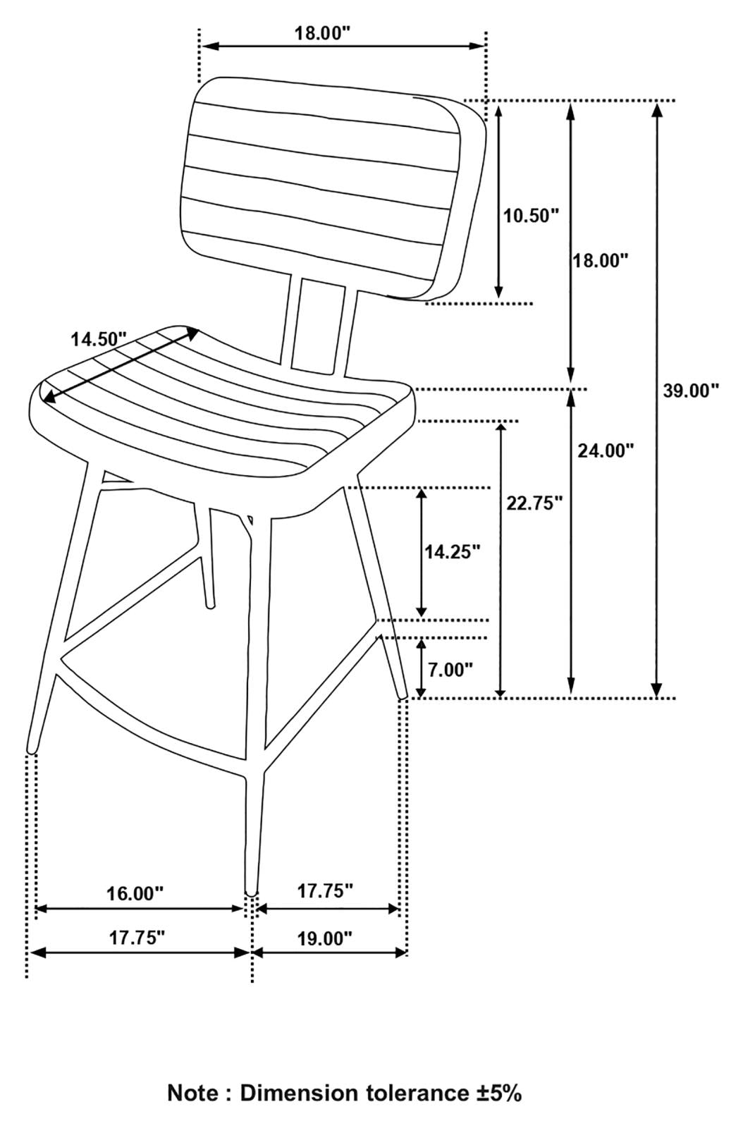 Partridge Upholstered Counter Height Stools with Footrest, Set of 2 - 110649 - Bien Home Furniture &amp; Electronics