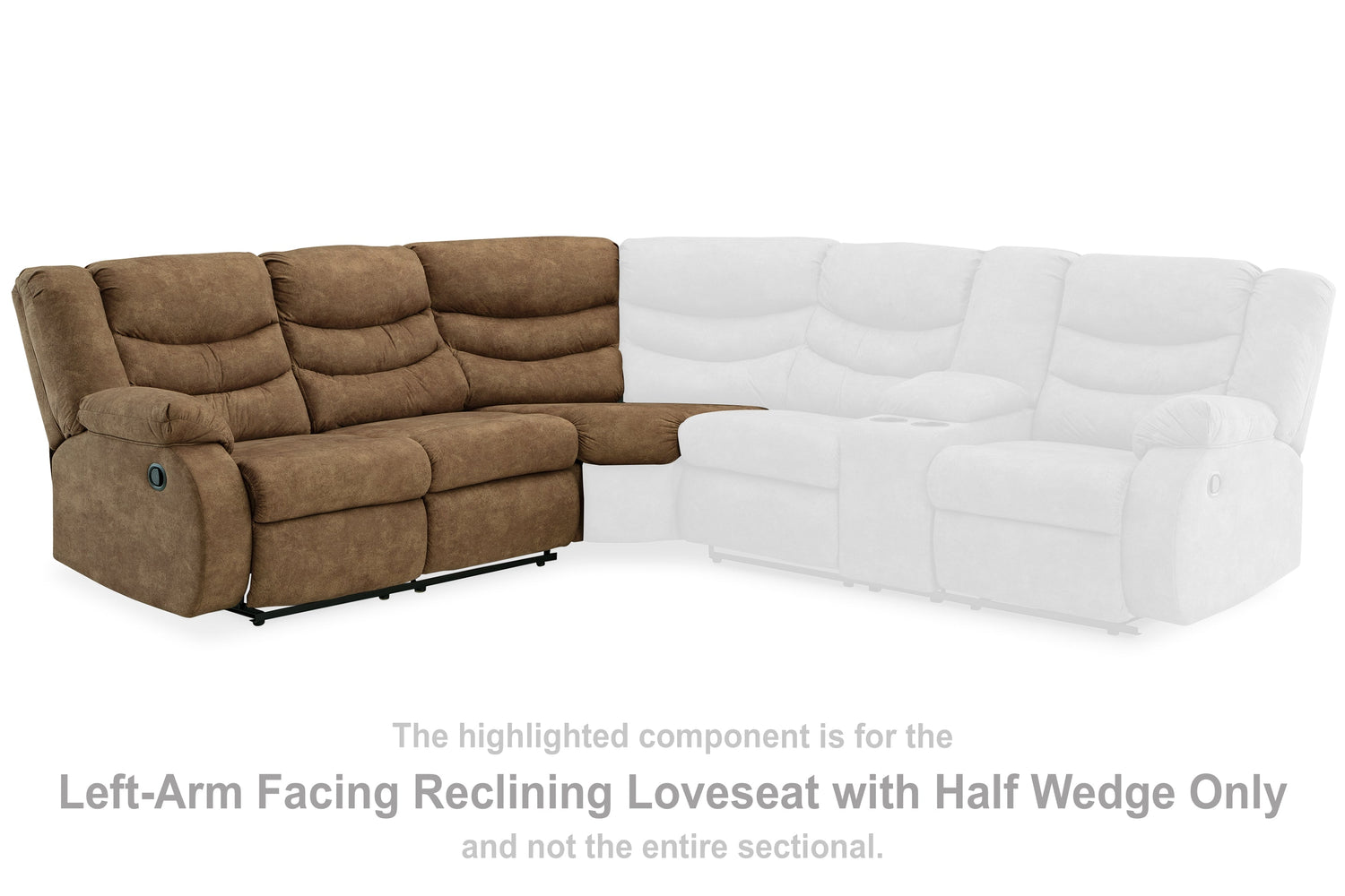 Partymate Brindle Left-Arm Facing Reclining Loveseat with Half Wedge - 3690248 - Bien Home Furniture &amp; Electronics