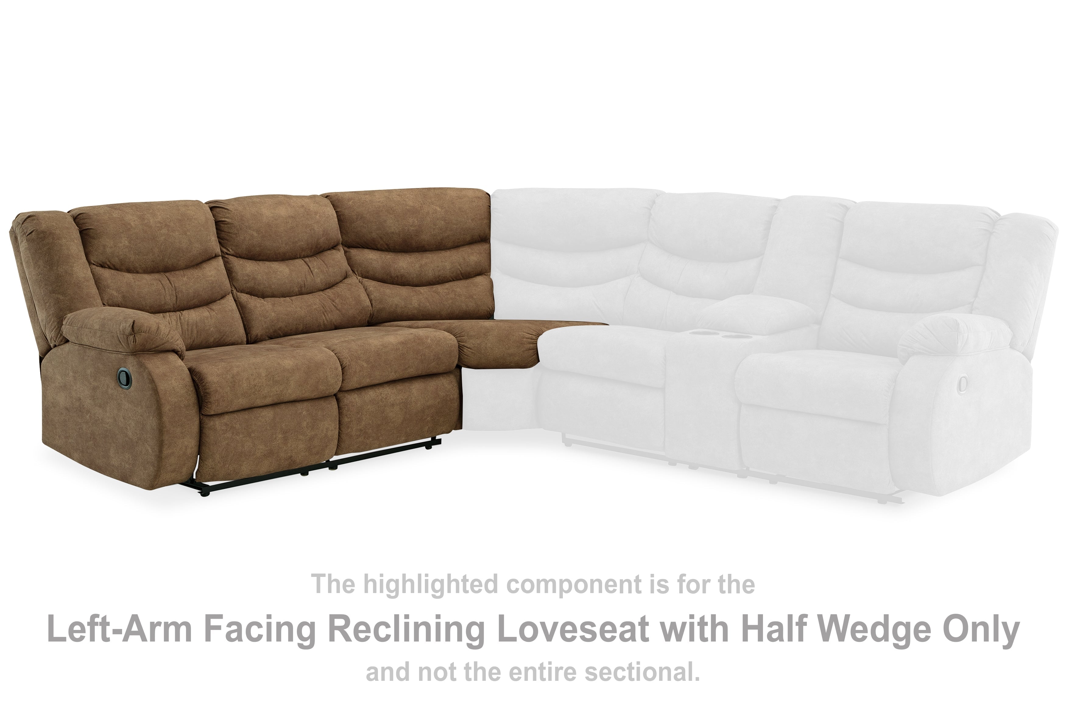 Partymate Brindle Left-Arm Facing Reclining Loveseat with Half Wedge - 3690248 - Bien Home Furniture &amp; Electronics