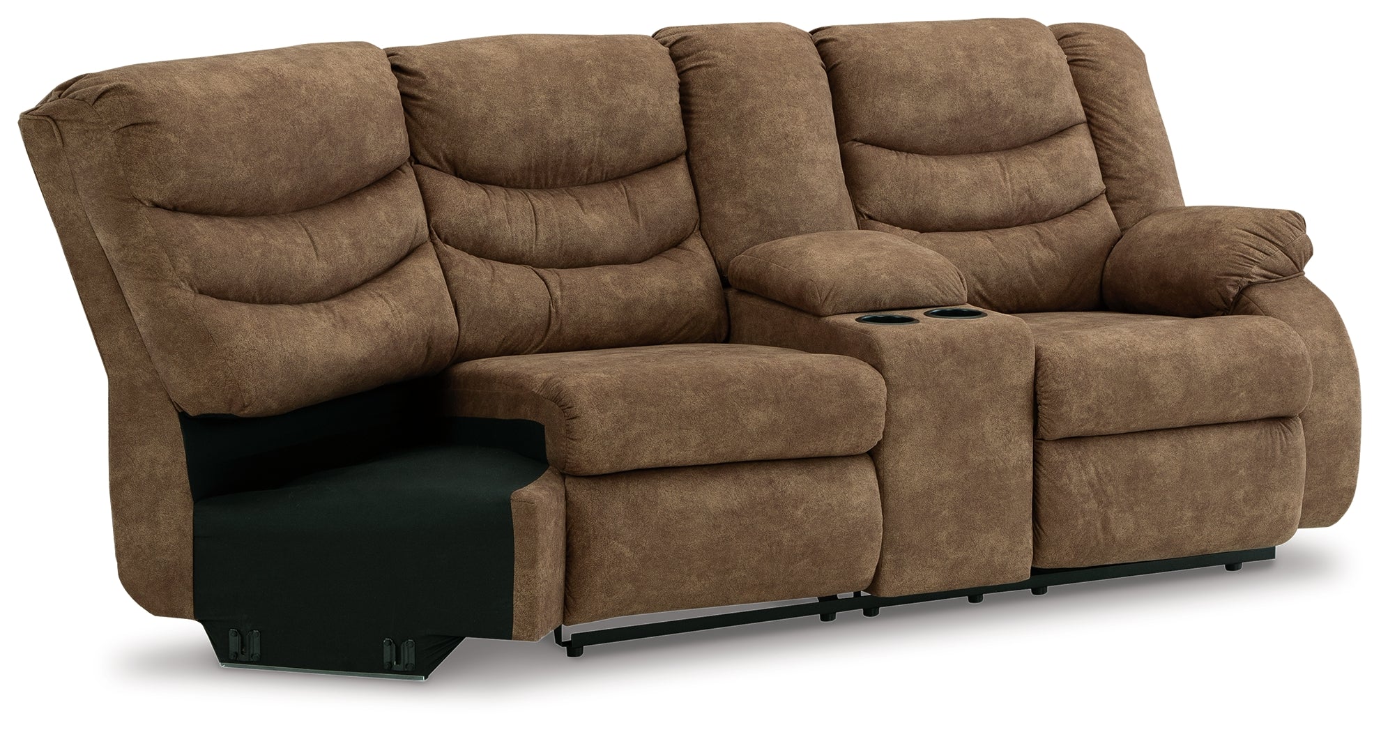 Partymate Brindle Right-Arm Facing Reclining Loveseat with Half Wedge Console - 3690249 - Bien Home Furniture &amp; Electronics