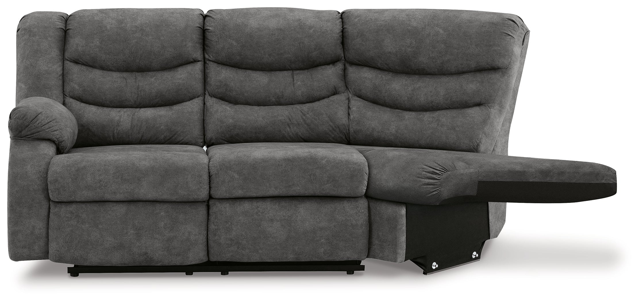Partymate Slate Left-Arm Facing Reclining Loveseat with Half Wedge - 3690348 - Bien Home Furniture &amp; Electronics