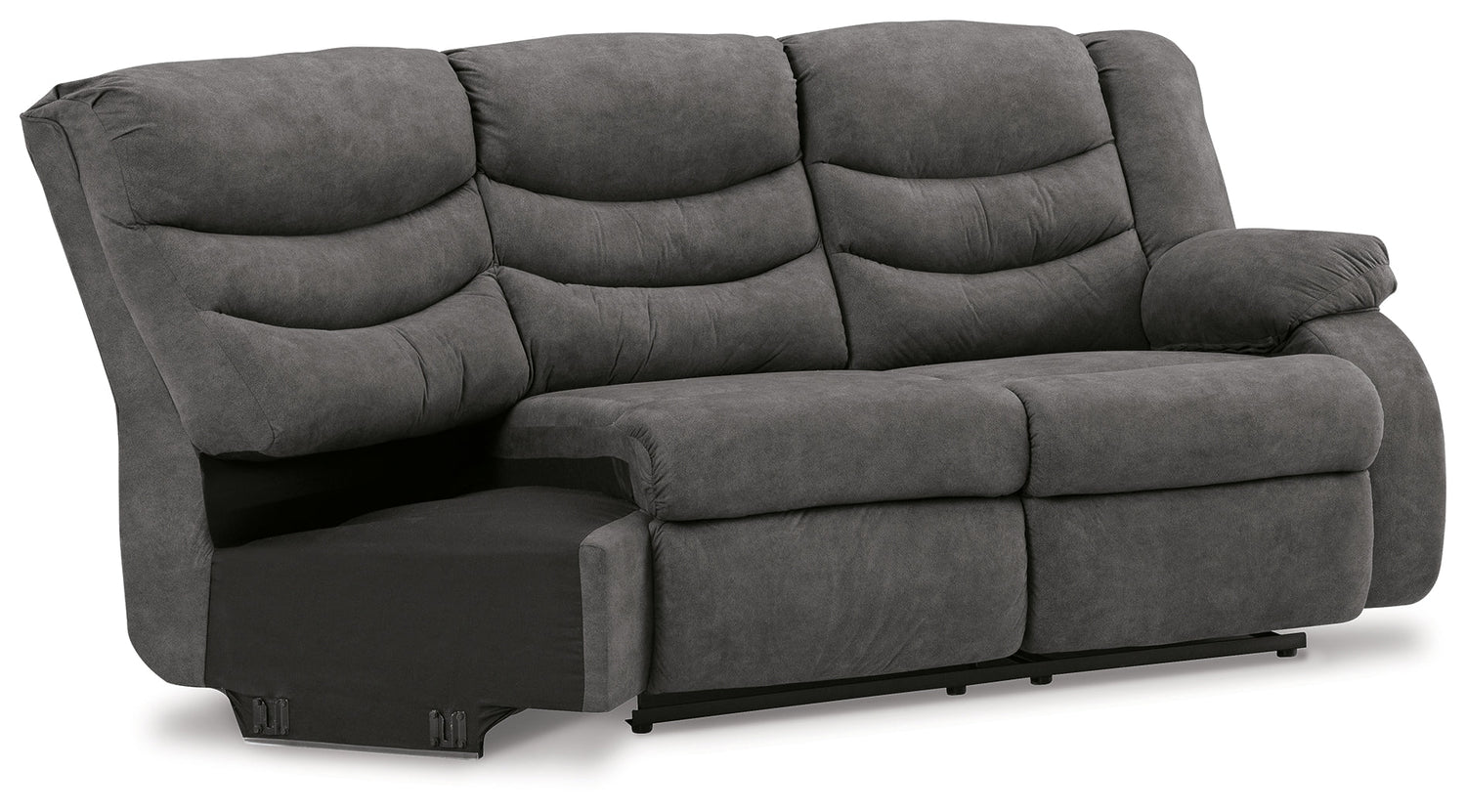 Partymate Slate Right-Arm Facing Reclining Loveseat with Half Wedge - 3690350 - Bien Home Furniture &amp; Electronics