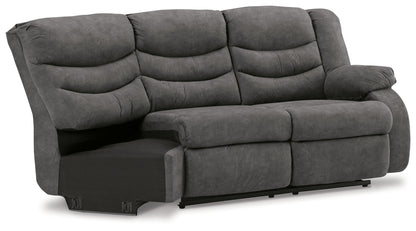 Partymate Slate Right-Arm Facing Reclining Loveseat with Half Wedge - 3690350 - Bien Home Furniture &amp; Electronics