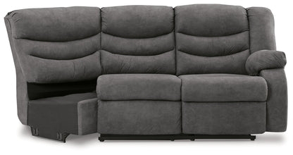 Partymate Slate Right-Arm Facing Reclining Loveseat with Half Wedge - 3690350 - Bien Home Furniture &amp; Electronics