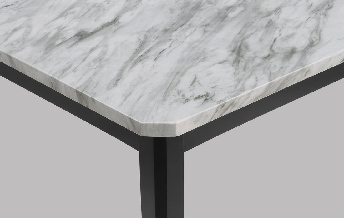 Pascal White/Black Faux Marble Dining Table - 2224T-3864 - Bien Home Furniture &amp; Electronics