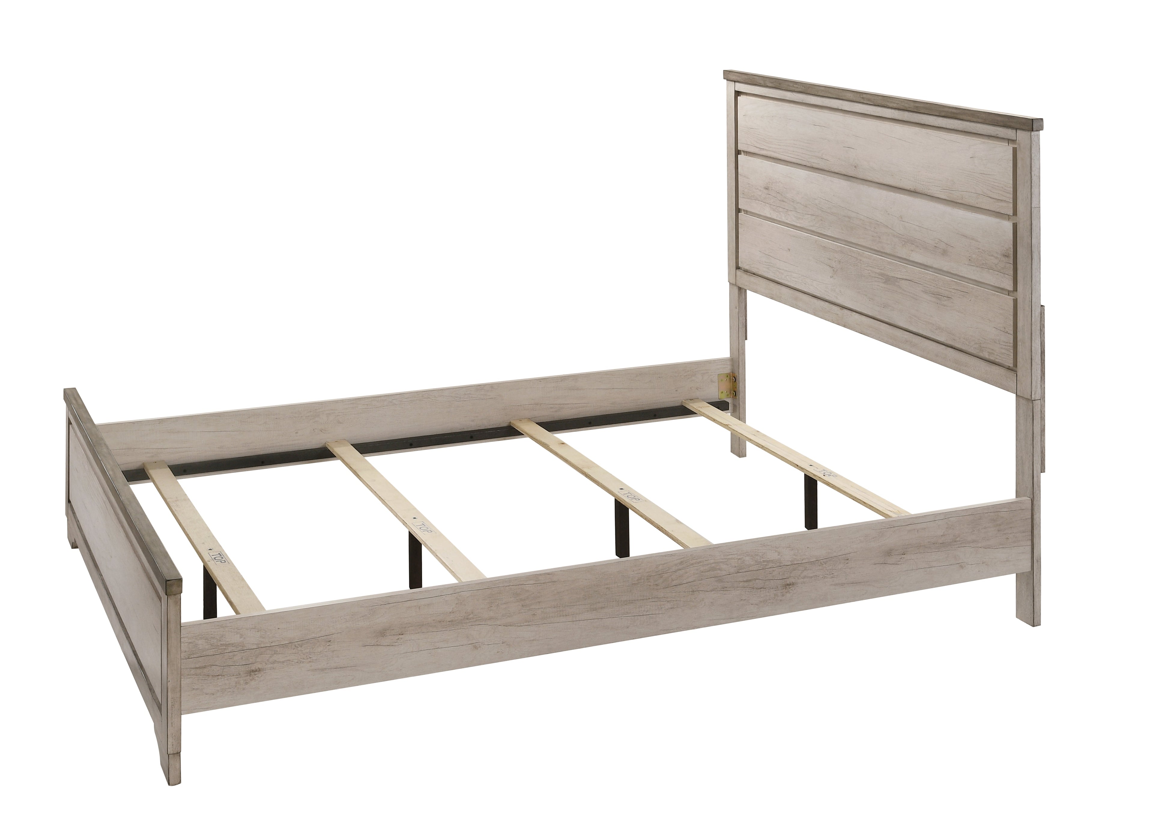 Patterson Driftwood Queen Panel Bed - SET | B3050-Q-HBFB | B3050-KQ-RAIL - Bien Home Furniture &amp; Electronics