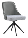Paulita Gray/Gunmetal Upholstered Swivel Side Chairs, Set of 2 - 110712 - Bien Home Furniture & Electronics