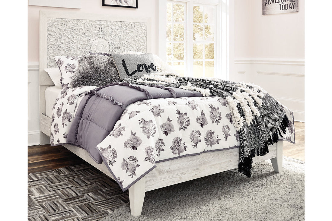 Paxberry Whitewash Full Panel Bed - SET | B181-84 | B181-87 - Bien Home Furniture &amp; Electronics