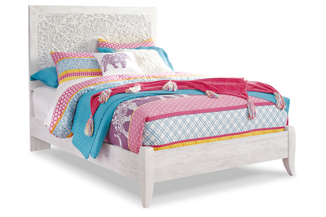 Paxberry Whitewash Full Panel Bed - SET | B181-84 | B181-87 - Bien Home Furniture &amp; Electronics
