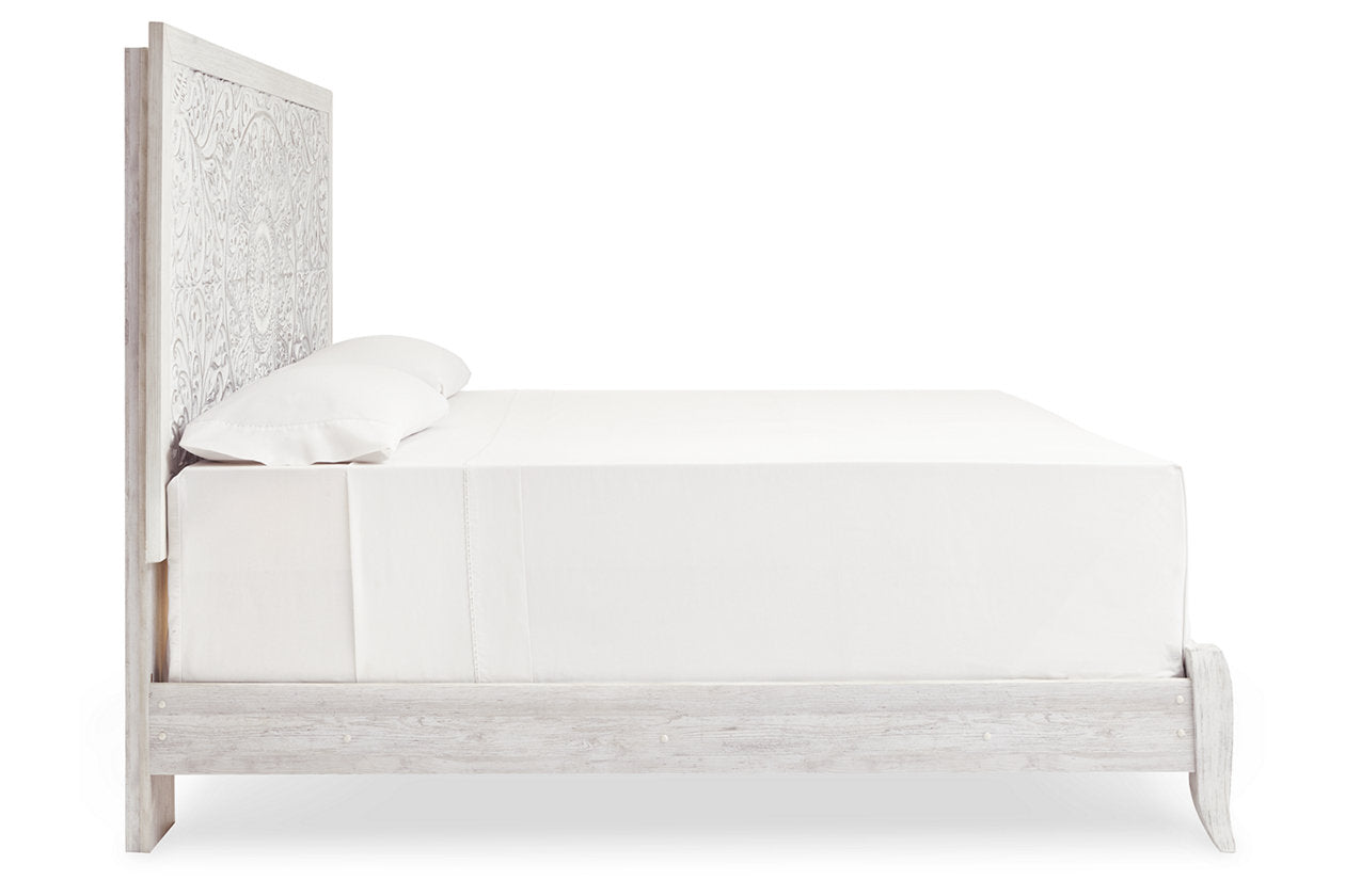 Paxberry Whitewash King Panel Bed - SET | B181-56 | B181-58 - Bien Home Furniture &amp; Electronics