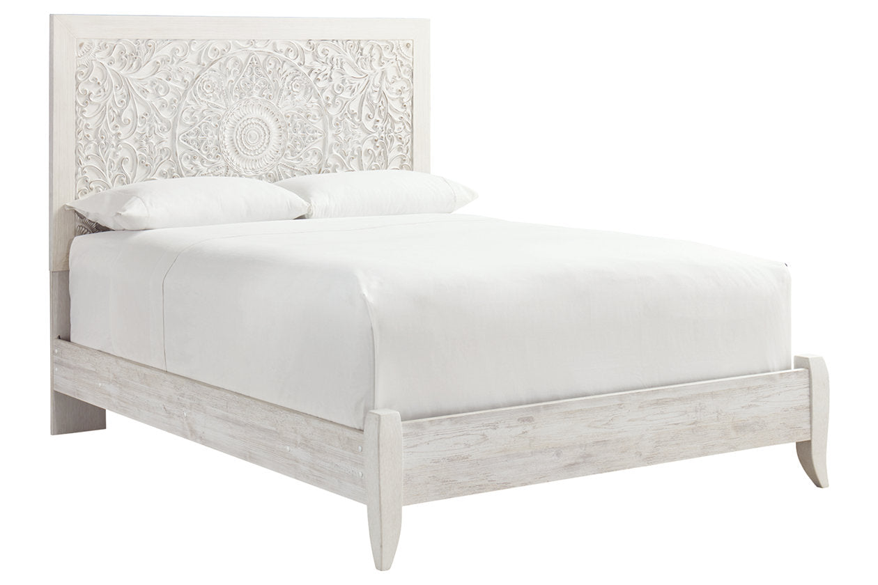 Paxberry Whitewash Queen Panel Footboard with Rails - B181-54 - Bien Home Furniture &amp; Electronics