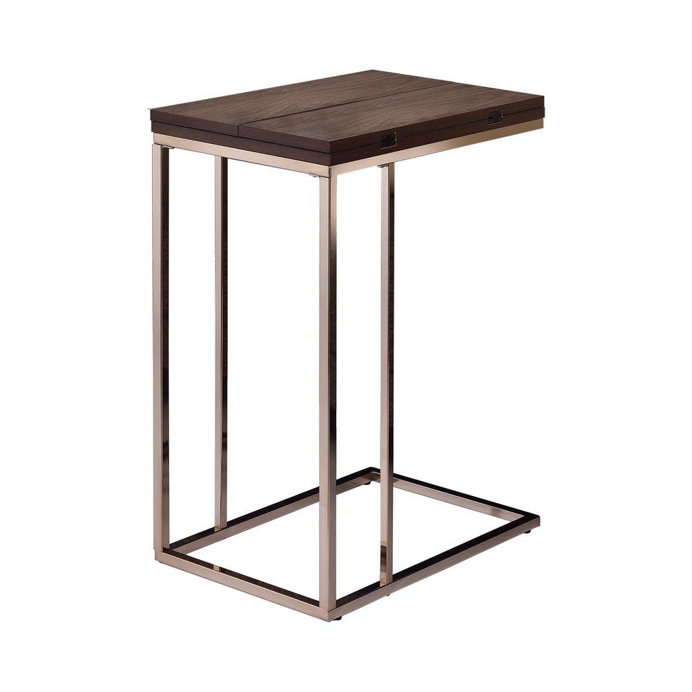 Pedro Chestnut/Chrome Expandable Top Accent Table - 902932 - Bien Home Furniture &amp; Electronics