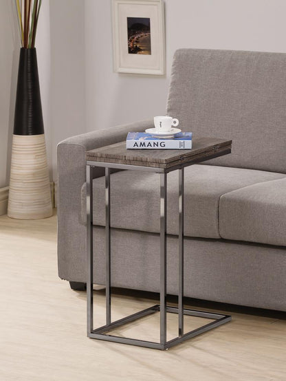 Pedro Weathered Gray/Black Expandable Top Accent Table - 902864 - Bien Home Furniture &amp; Electronics