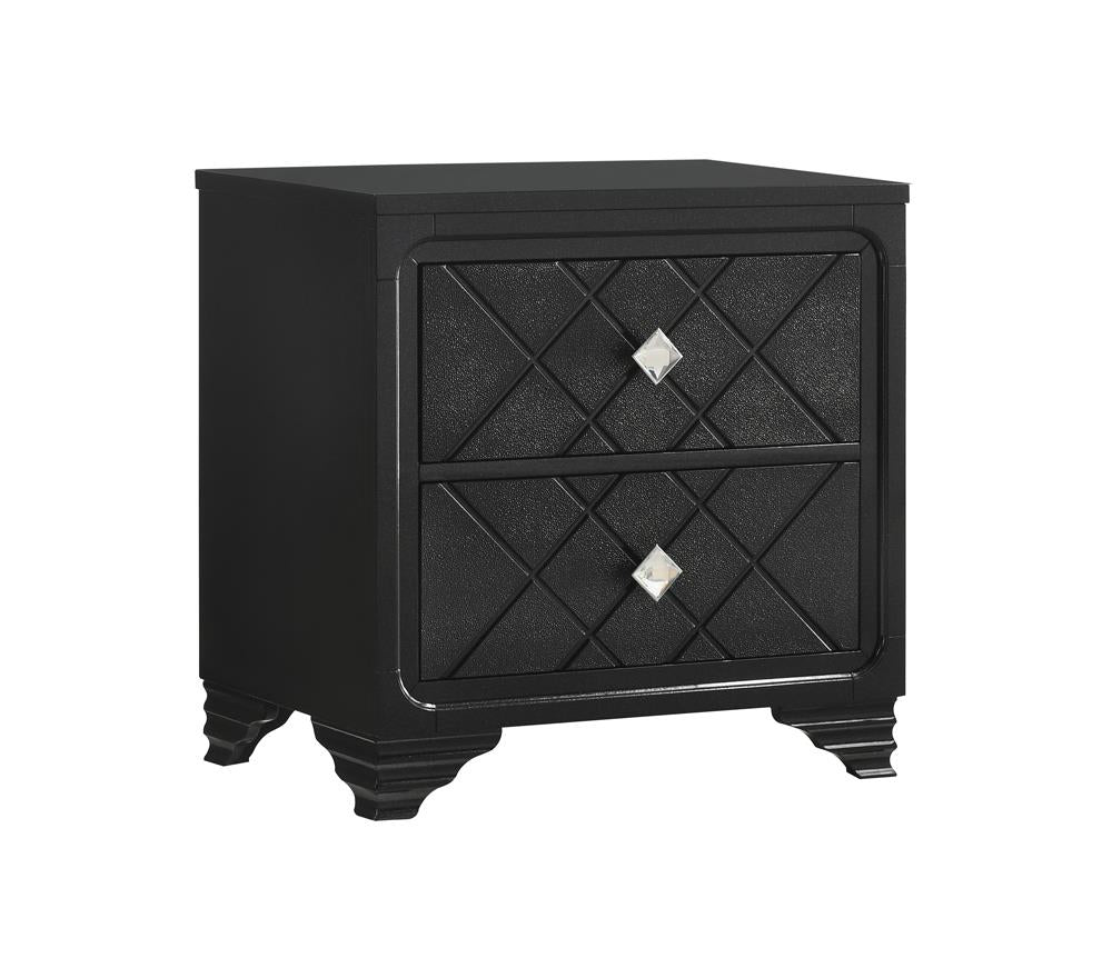 Penelope 2-Drawer Nightstand Black - 223572 - Bien Home Furniture &amp; Electronics