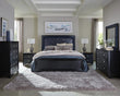 Penelope Black Upholstered Panel LED Bedroom Set - SET | 223571Q | 223572 | 223575 - Bien Home Furniture & Electronics