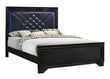 Penelope Eastern King Bed with LED Lighting Black/Midnight Star - 223571KE - Bien Home Furniture & Electronics