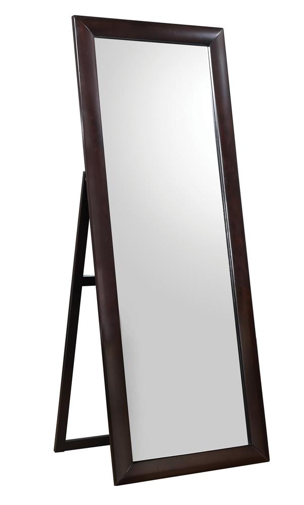 Phoenix Black Rectangular Standing Floor Mirror - 200417 - Bien Home Furniture &amp; Electronics