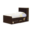 Phoenix Full Bookcase Bed with Underbed Storage Cappuccino - 400180F - Bien Home Furniture & Electronics