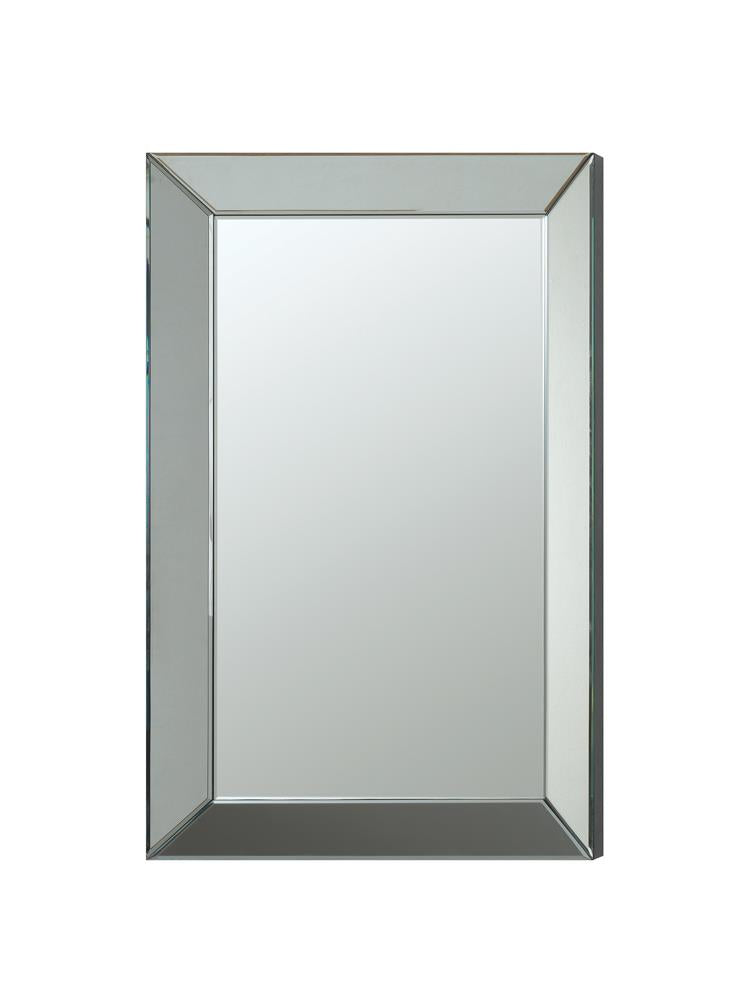 Pinciotti Silver Rectangular Beveled Wall Mirror - 901783 - Bien Home Furniture &amp; Electronics