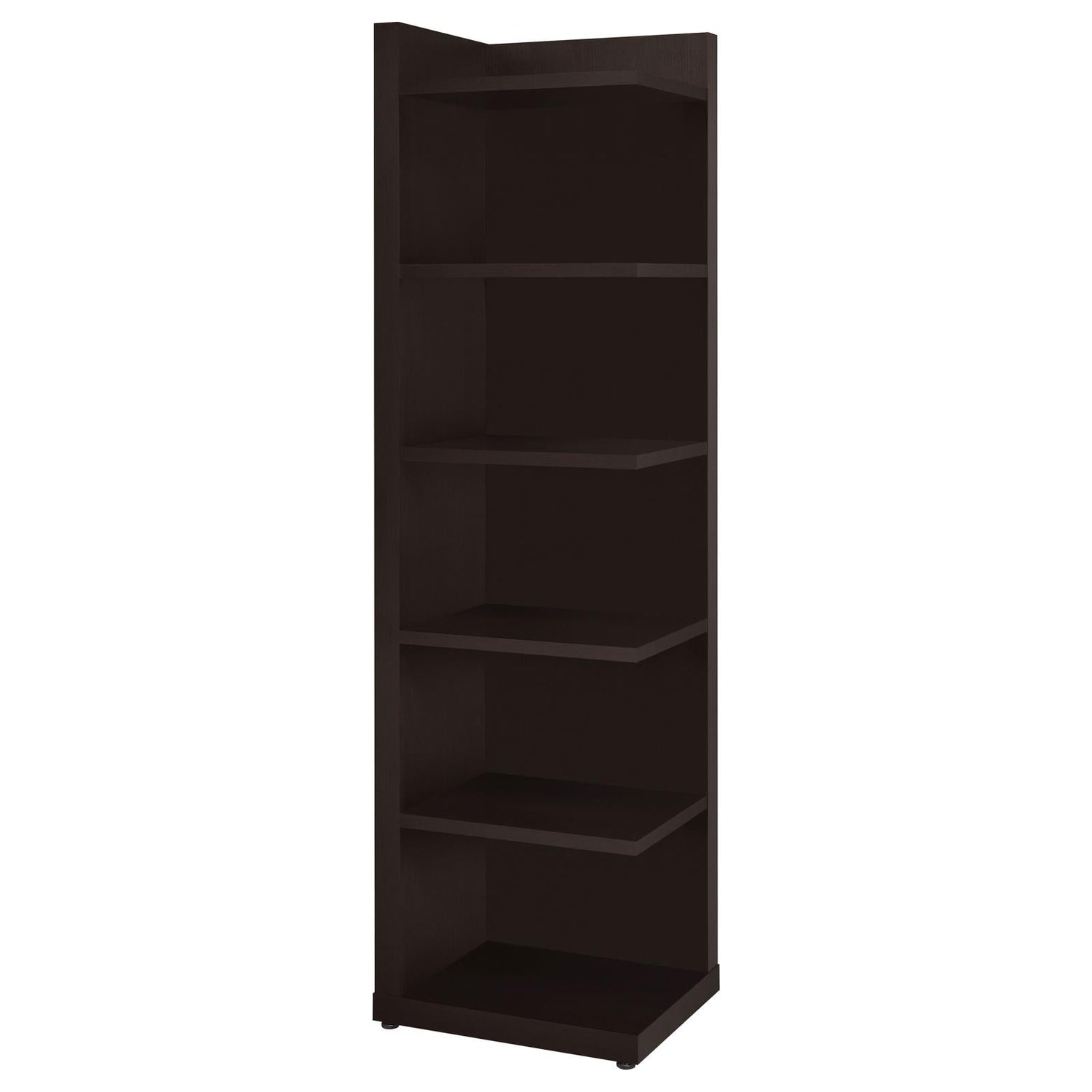 Pinckard Cappuccino 6-Tier Corner Bookcase - 800270 - Bien Home Furniture &amp; Electronics