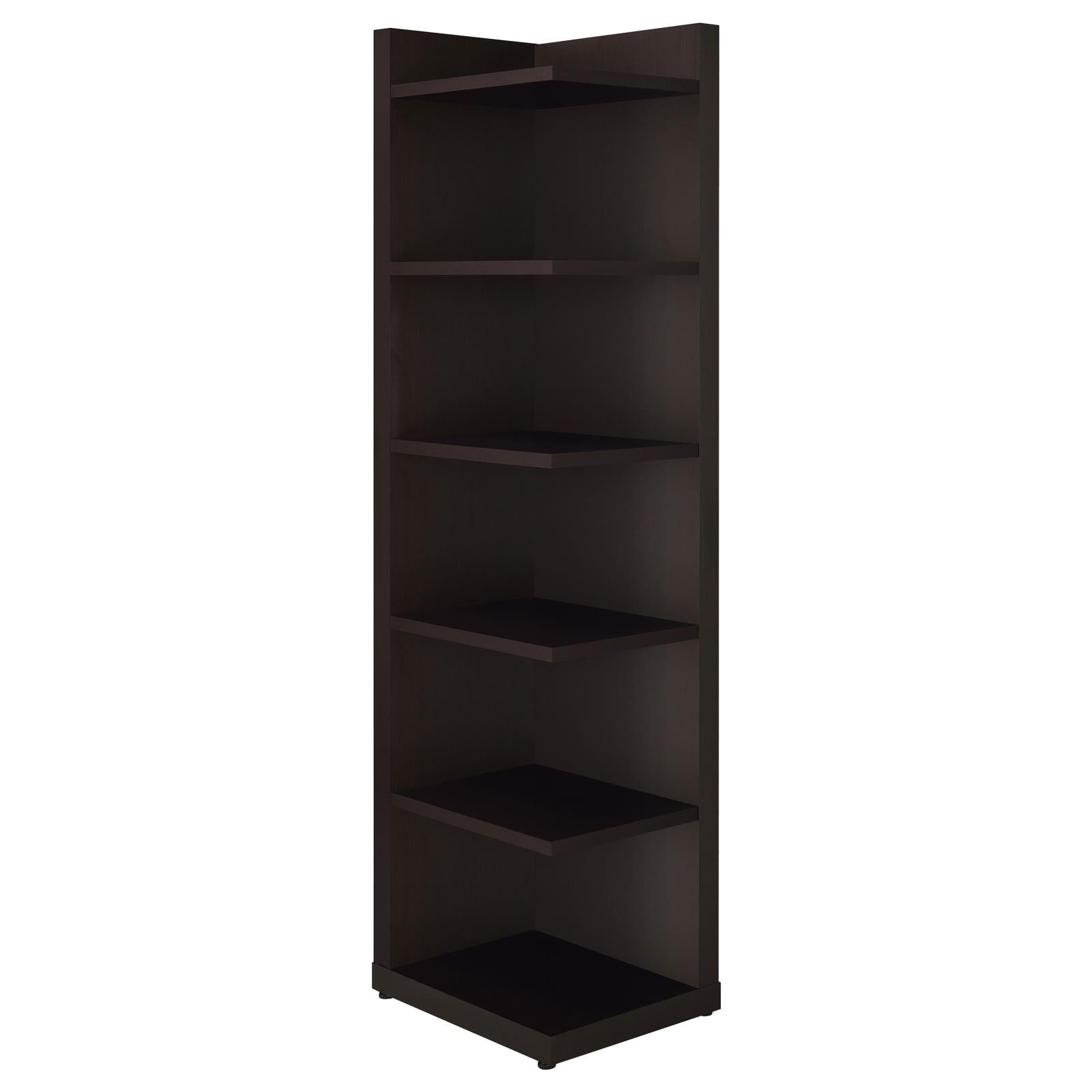 Pinckard Cappuccino 6-Tier Corner Bookcase - 800270 - Bien Home Furniture &amp; Electronics