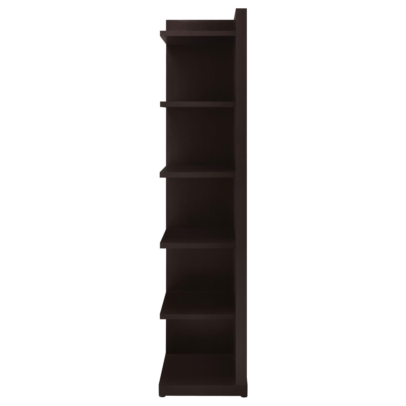 Pinckard Cappuccino 6-Tier Corner Bookcase - 800270 - Bien Home Furniture &amp; Electronics