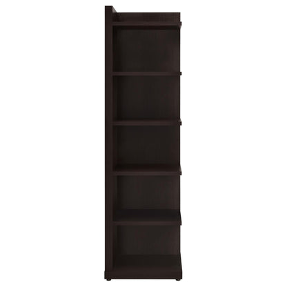 Pinckard Cappuccino 6-Tier Corner Bookcase - 800270 - Bien Home Furniture &amp; Electronics